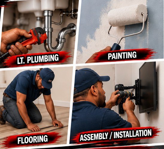 Illustrative photos of handyman tasks